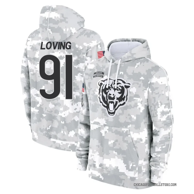 Jayden Loving Men's Camo Chicago Bears Arctic 2024 Salute to Service Club Fleece Pullover Hoodie