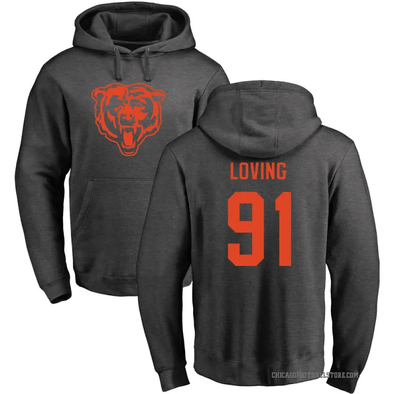 Jayden Loving Men's Chicago Bears Pro Line by Branded Ash One Color Pullover Hoodie