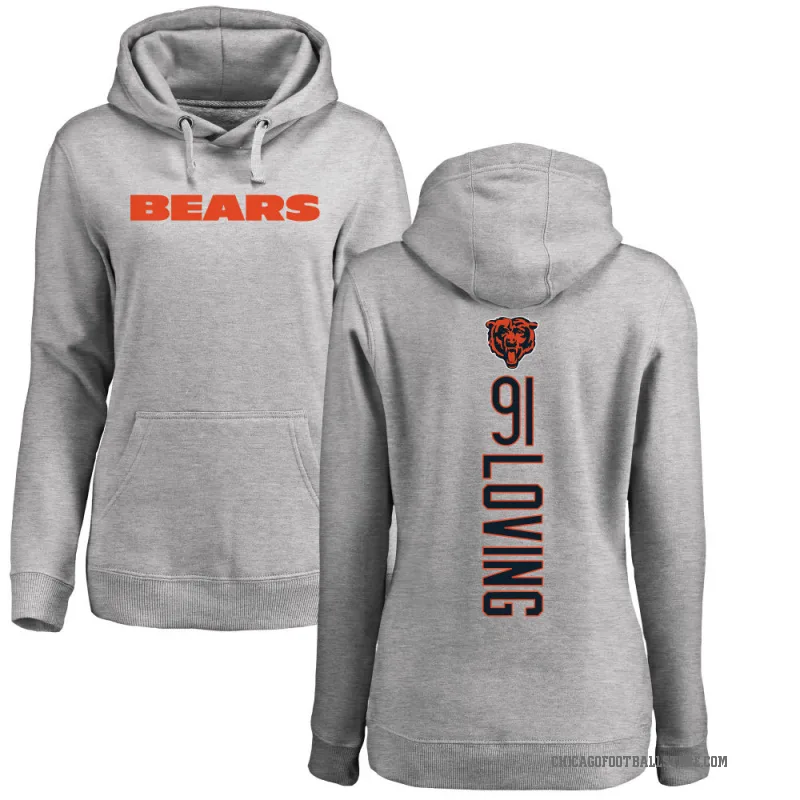 Jayden Loving Women's Chicago Bears Pro Line Ash Backer Pullover Hoodie
