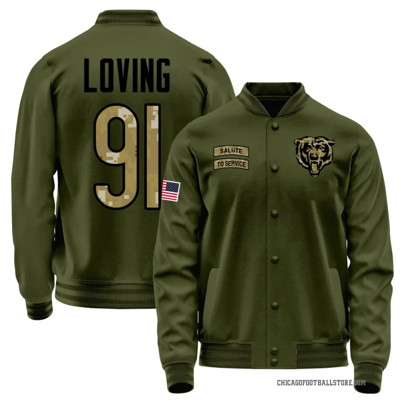 Jayden Loving Youth Olive Chicago Bears Salute to Service Sideline Performance Jacket