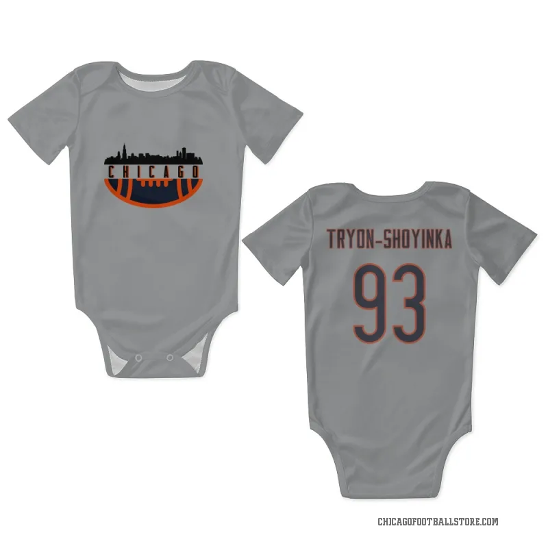 Joe Tryon-Shoyinka  Chicago Bears   Silver Newborn & Infant Bodysuit