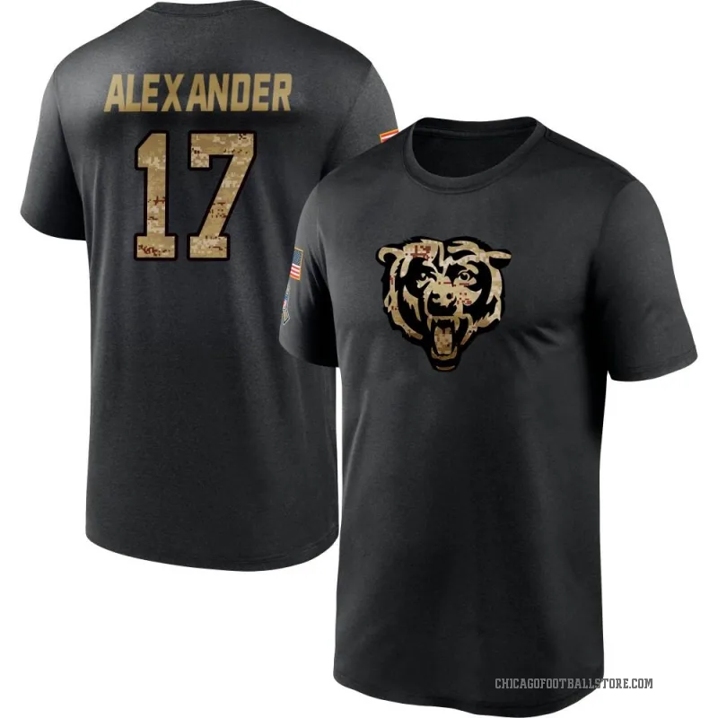 Jon Alexander Men's Black Chicago Bears 2020 Salute To Service Performance T-Shirt