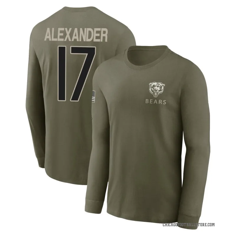 Jon Alexander Men's Olive Chicago Bears 2025 Salute to Service Sideline Long Sleeve T-Shirt