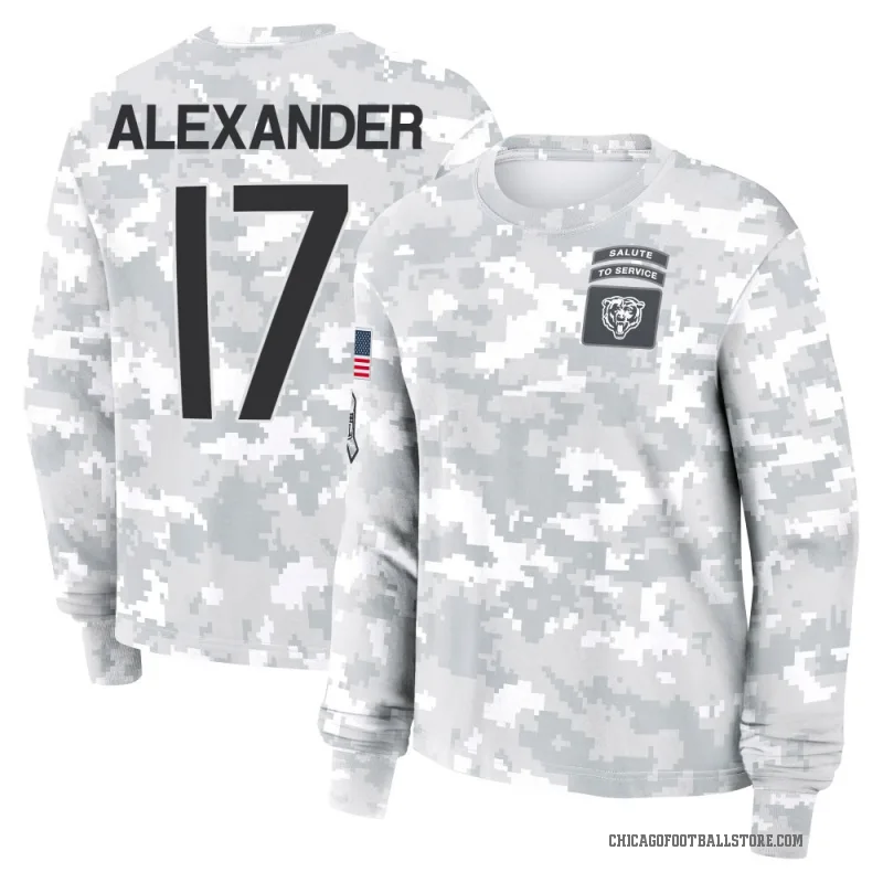 Jon Alexander Women's Camo Chicago Bears Arctic 2024 Salute to Service Long Sleeve T-Shirt