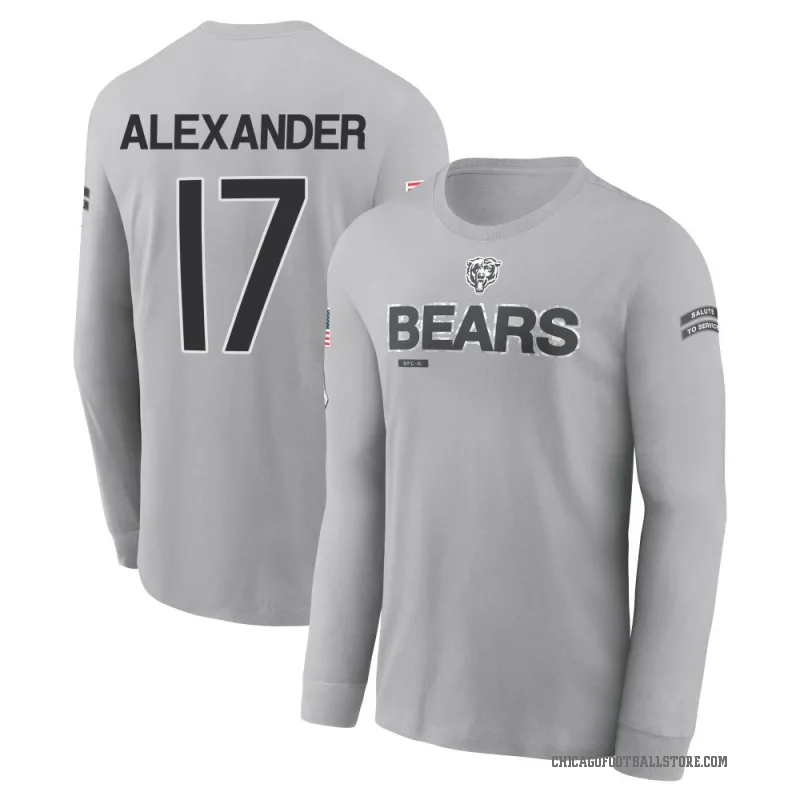 Jon Alexander Youth Gray Chicago Bears 2024 Salute to Service Long Sleeve T-Shirt