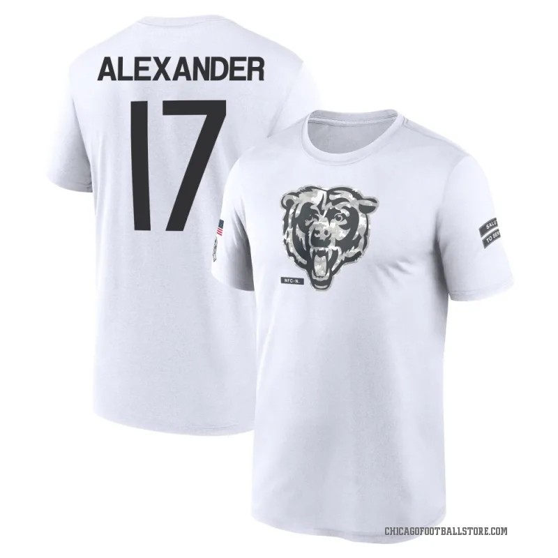 Jon Alexander Youth White Chicago Bears 2024 Salute to Service Performance T-Shirt