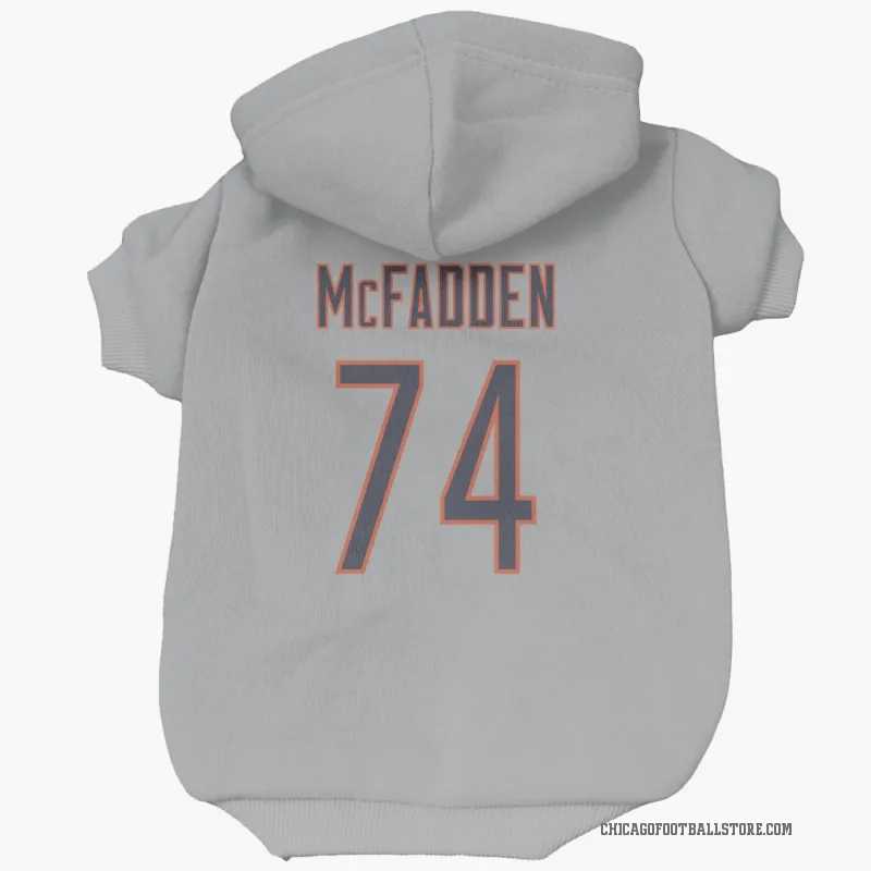 Jordan McFadden  Chicago Bears   Silver Cat & Dog Pet Hoodie