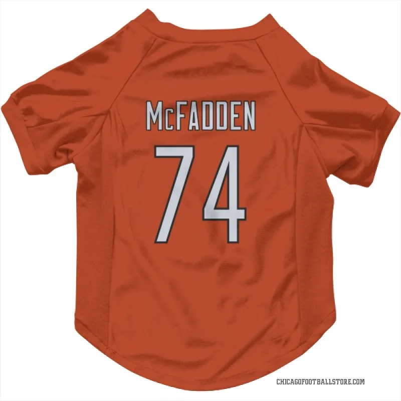 Jordan McFadden  Orange Chicago Bears  Cat & Dog Pet Jersey