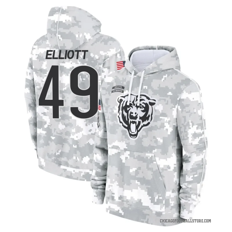 Keyshaun Elliott Men's Camo Chicago Bears Arctic 2024 Salute to Service Club Fleece Pullover Hoodie