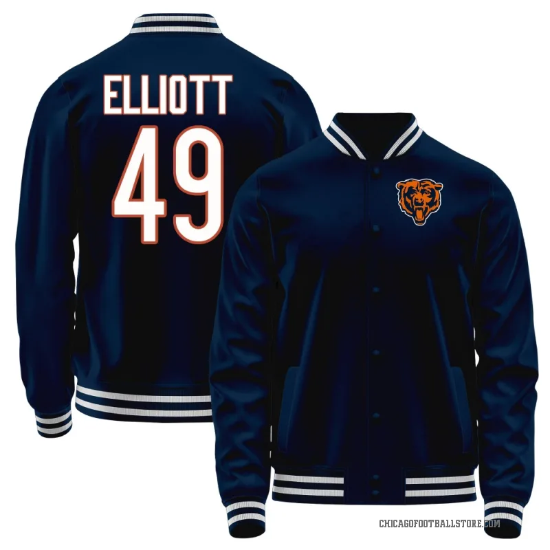 Keyshaun Elliott Men's Navy Chicago Bears Full-Snap Jacket