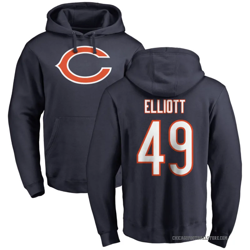 Keyshaun Elliott Men's Navy Chicago Bears Pro Line Logo Pullover Hoodie