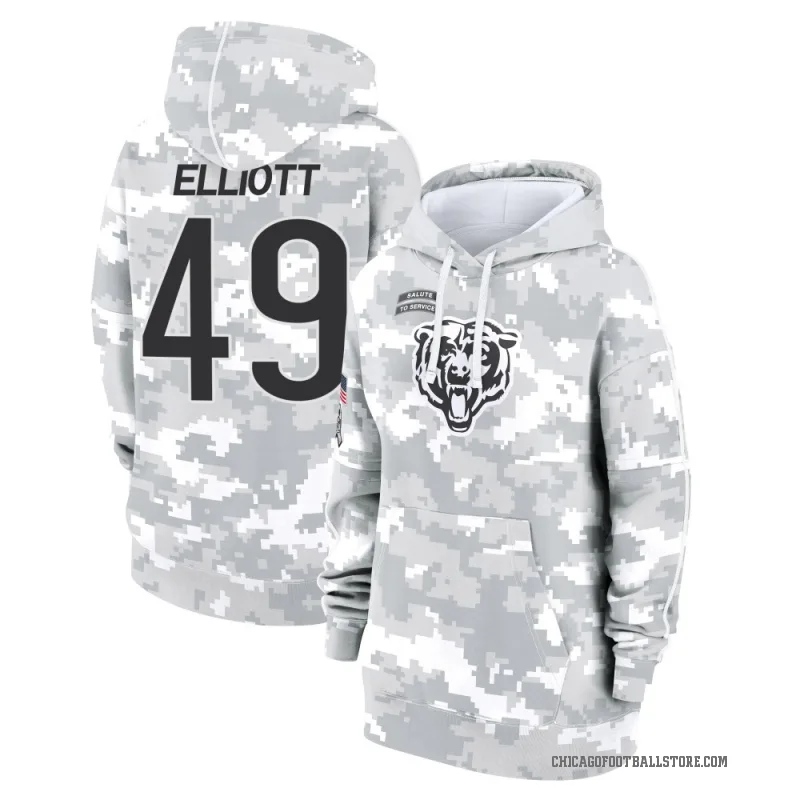 Keyshaun Elliott Women's Camo Chicago Bears Arctic 2024 Salute to Service Club Fleece Pullover Hoodie