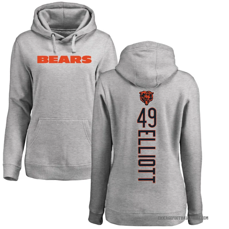 Keyshaun Elliott Women's Chicago Bears Pro Line Ash Backer Pullover Hoodie