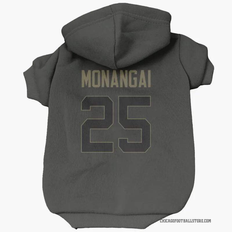 Kyle Monangai  Black Chicago Bears  Service Cat & Dog Pet Hoodie