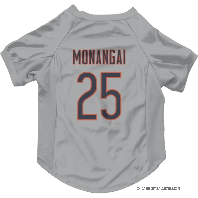 Kyle Monangai  Chicago Bears   Silver Cat & Dog Pet Jersey