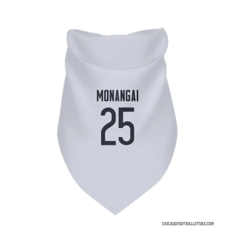 Kyle Monangai  White Chicago Bears  Cat & Dog Pet Bandana