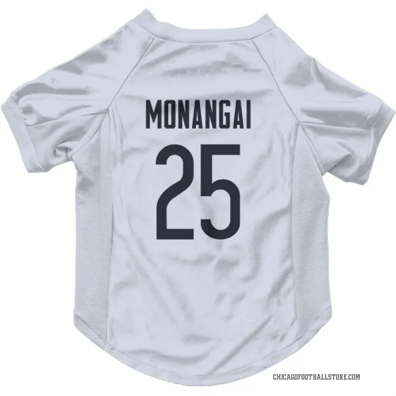 Kyle Monangai  White Chicago Bears  Cat & Dog Pet Jersey