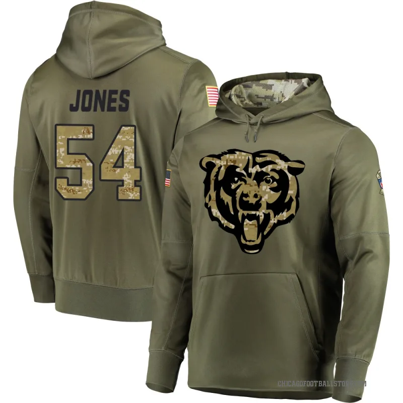 Logan Jones Men's Olive Chicago Bears Salute to Service Pullover Hoodie