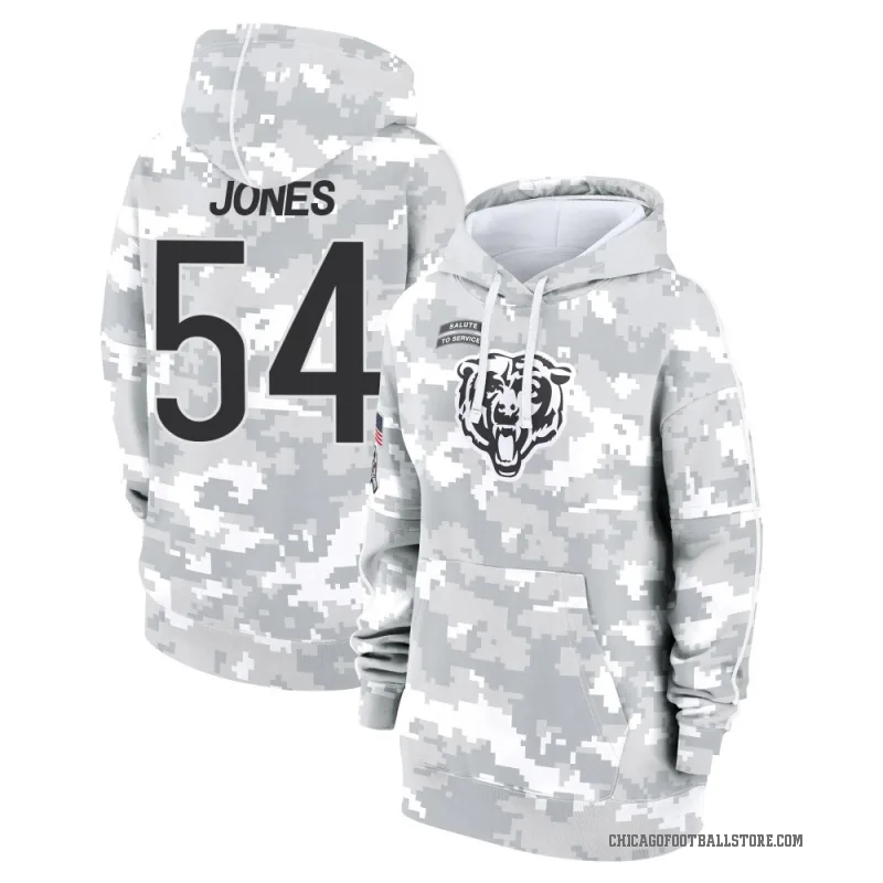 Logan Jones Women's Camo Chicago Bears Arctic 2024 Salute to Service Club Fleece Pullover Hoodie