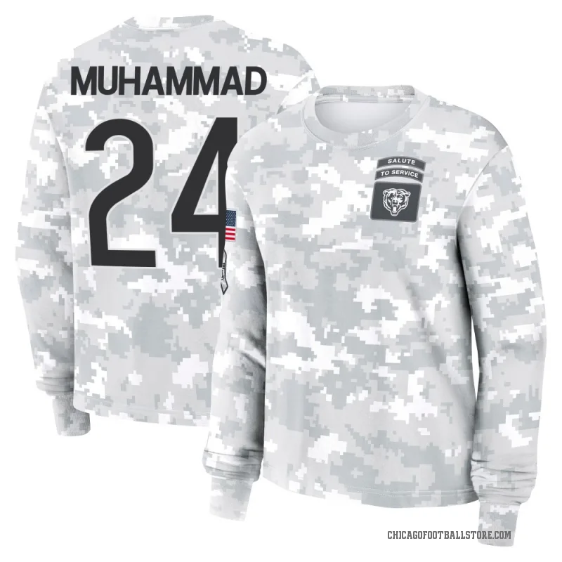 Malik Muhammad Women's Camo Chicago Bears Arctic 2024 Salute to Service Long Sleeve T-Shirt