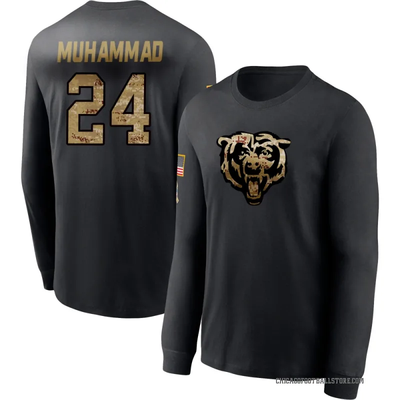 Malik Muhammad Youth Black Chicago Bears 2020 Salute To Service Sideline Performance Long Sleeve T-Shirt