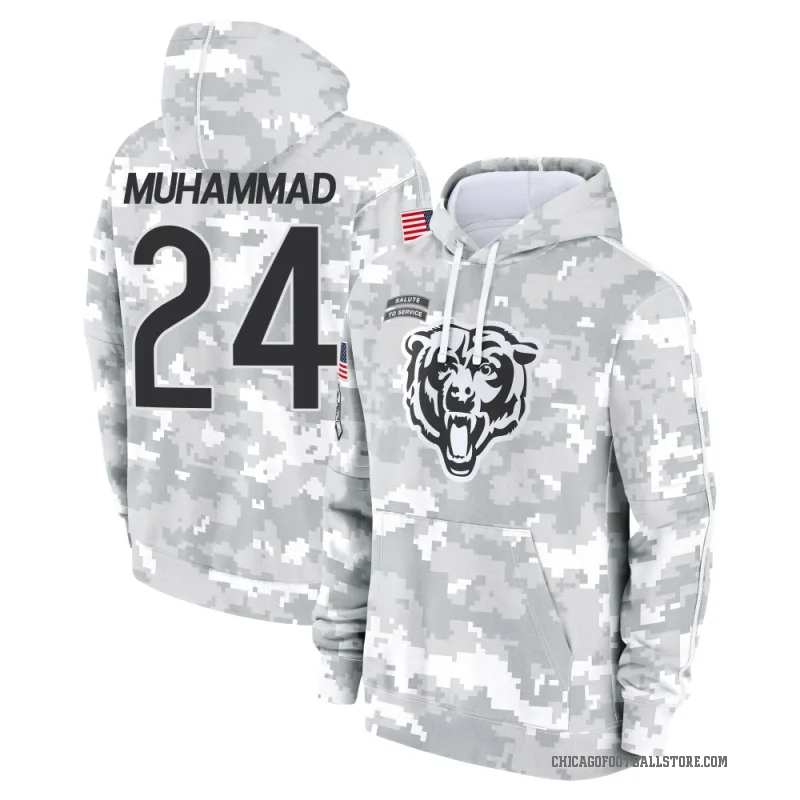 Malik Muhammad Youth Camo Chicago Bears Arctic 2024 Salute to Service Club Fleece Pullover Hoodie