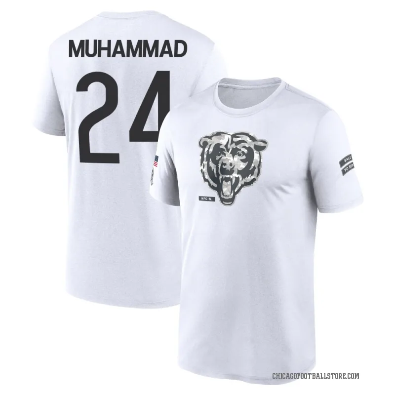 Malik Muhammad Youth White Chicago Bears 2024 Salute to Service Performance T-Shirt
