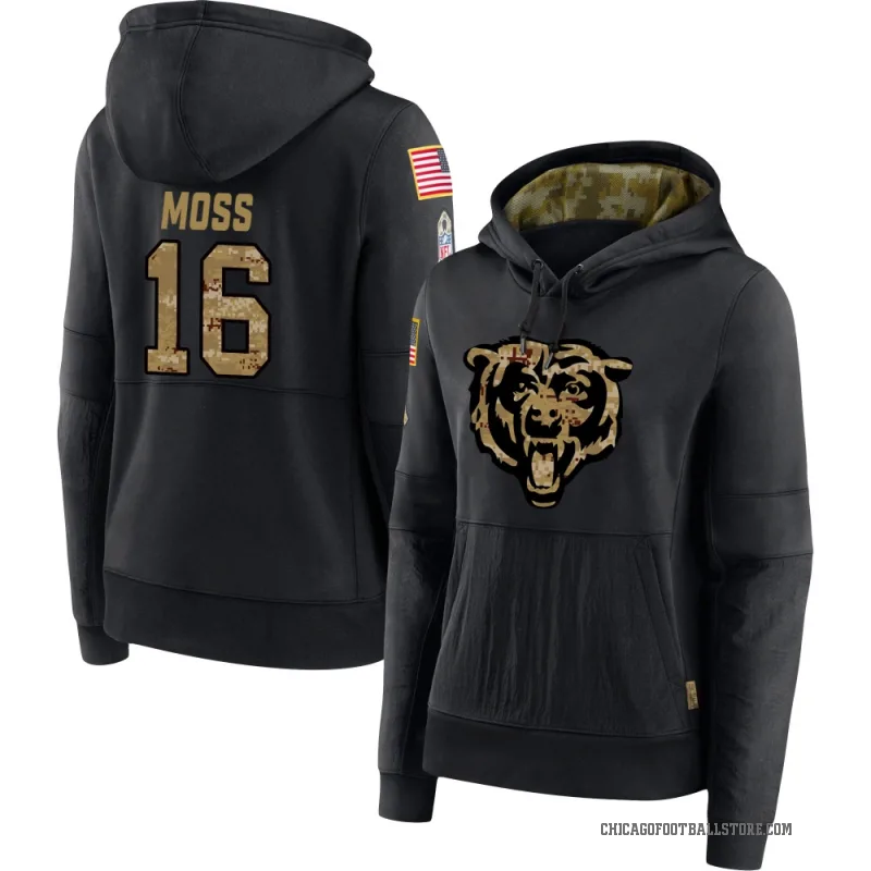 Miller Moss Women's Black Chicago Bears 2020 Salute to Service Sideline Performance Pullover Hoodie