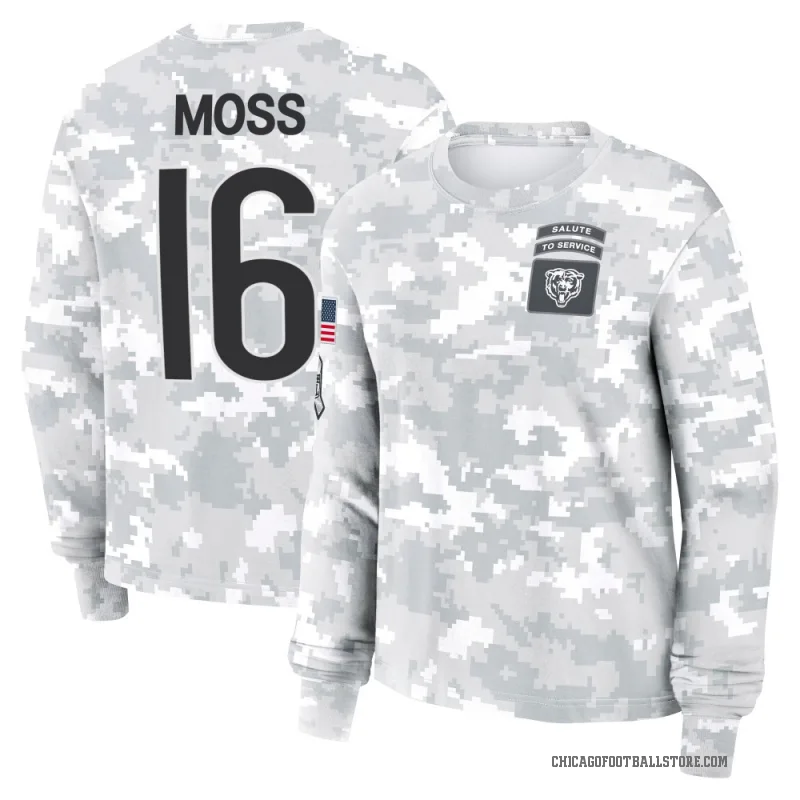 Miller Moss Women's Camo Chicago Bears Arctic 2024 Salute to Service Long Sleeve T-Shirt