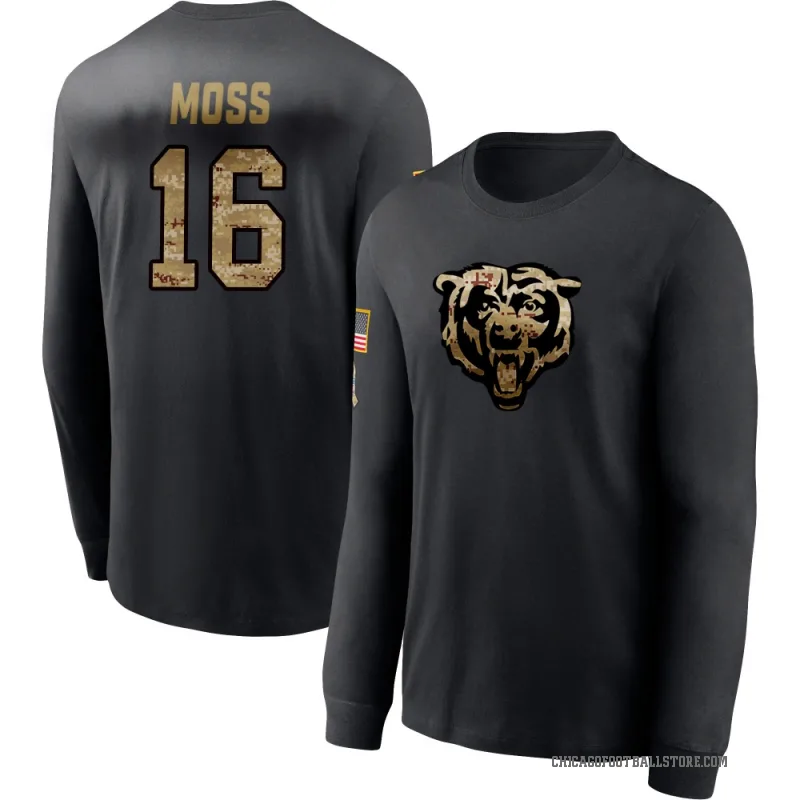 Miller Moss Youth Black Chicago Bears 2020 Salute To Service Sideline Performance Long Sleeve T-Shirt
