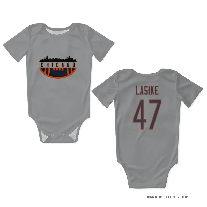 Paul Lasike  Chicago Bears   Silver Newborn & Infant Bodysuit
