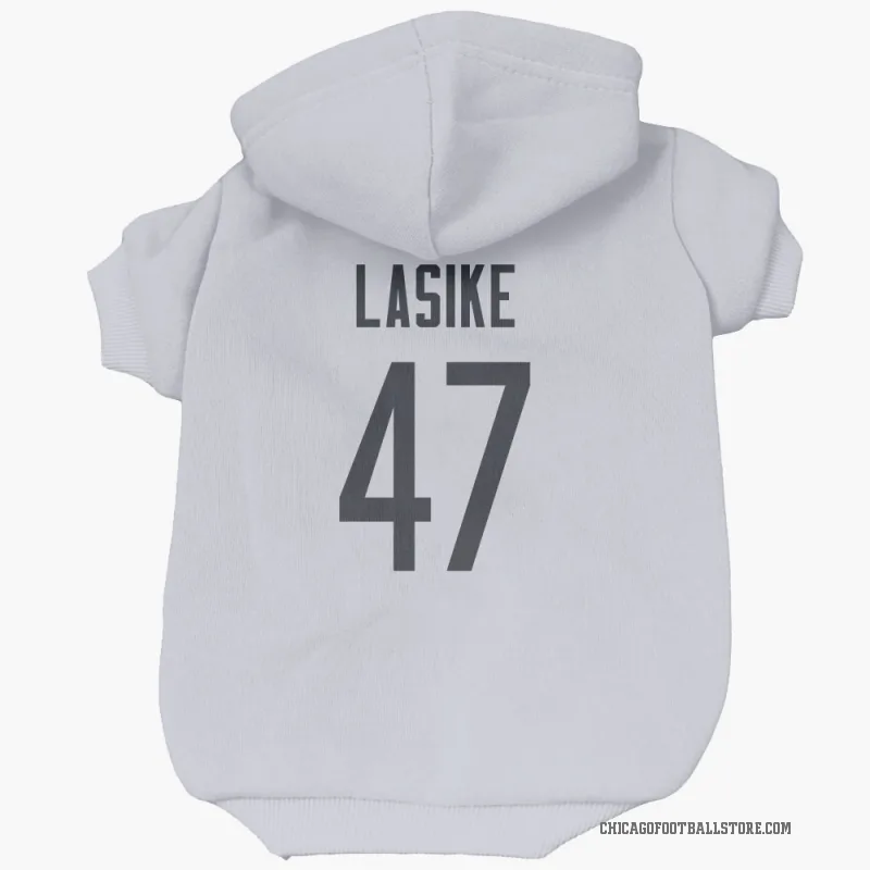 Paul Lasike  White Chicago Bears  Cat & Dog Pet Hoodie