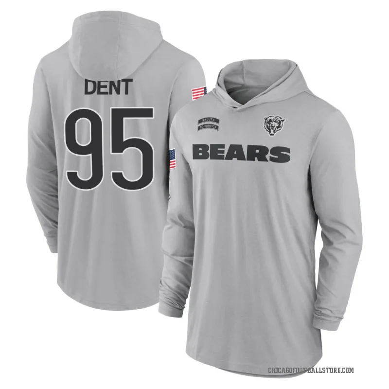 Richard Dent Men's Gray Chicago Bears 2024 Salute to Service Lightweight Performance Long Sleeve Hooded T-Shirt