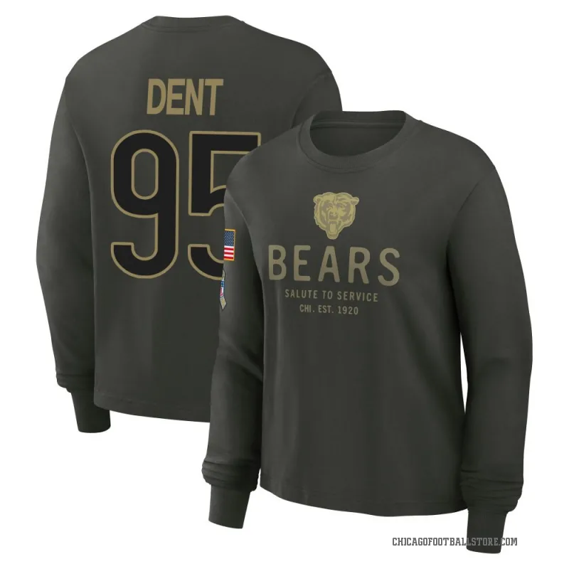 Richard Dent Women's Green Chicago Bears Dark/ 2025 Salute to Service Sideline Long Sleeve T-Shirt