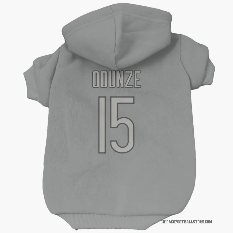 Rome Odunze Charcoal Chicago Bears Cat & Dog Pet Hoodie