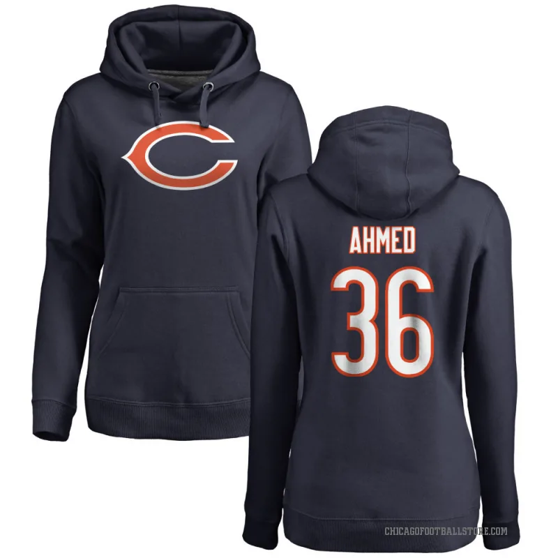 Salvon Ahmed Women's Navy Chicago Bears Pro Line Logo Pullover Hoodie