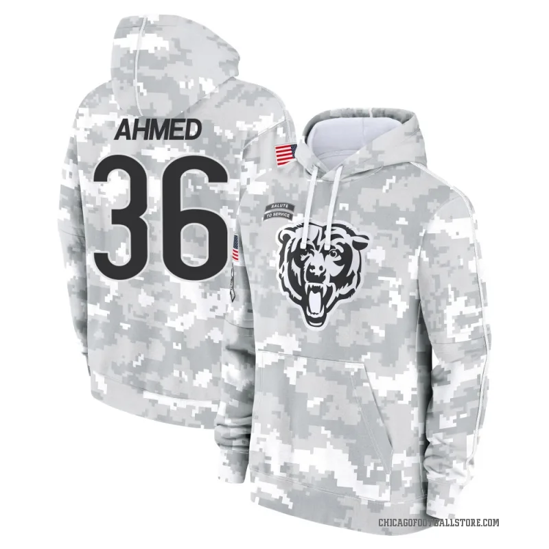 Salvon Ahmed Youth Camo Chicago Bears Arctic 2024 Salute to Service Club Fleece Pullover Hoodie