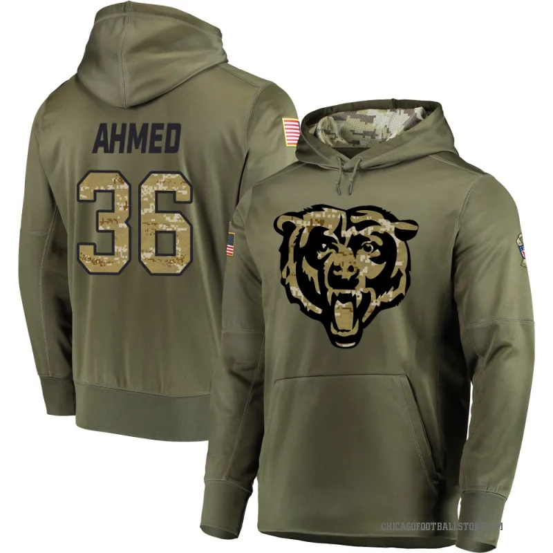 Salvon Ahmed Youth Olive Chicago Bears Salute to Service Pullover Hoodie