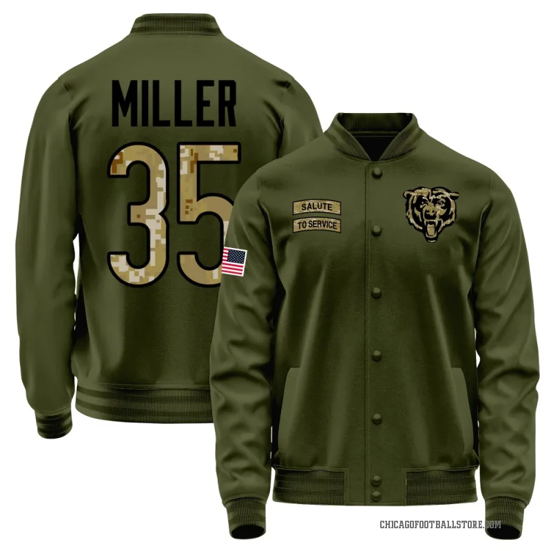 Scotty Miller Youth Olive Chicago Bears Salute to Service Sideline Performance Jacket