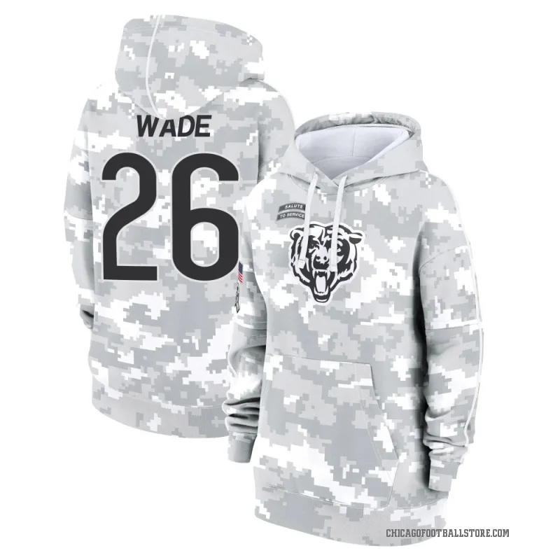 Shaun Wade Women's Camo Chicago Bears Arctic 2024 Salute to Service Club Fleece Pullover Hoodie