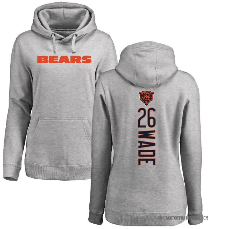 Shaun Wade Women's Chicago Bears Pro Line Ash Backer Pullover Hoodie
