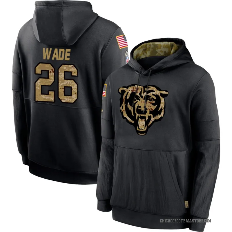 Shaun Wade Youth Black Chicago Bears 2020 Salute to Service Sideline Performance Pullover Hoodie