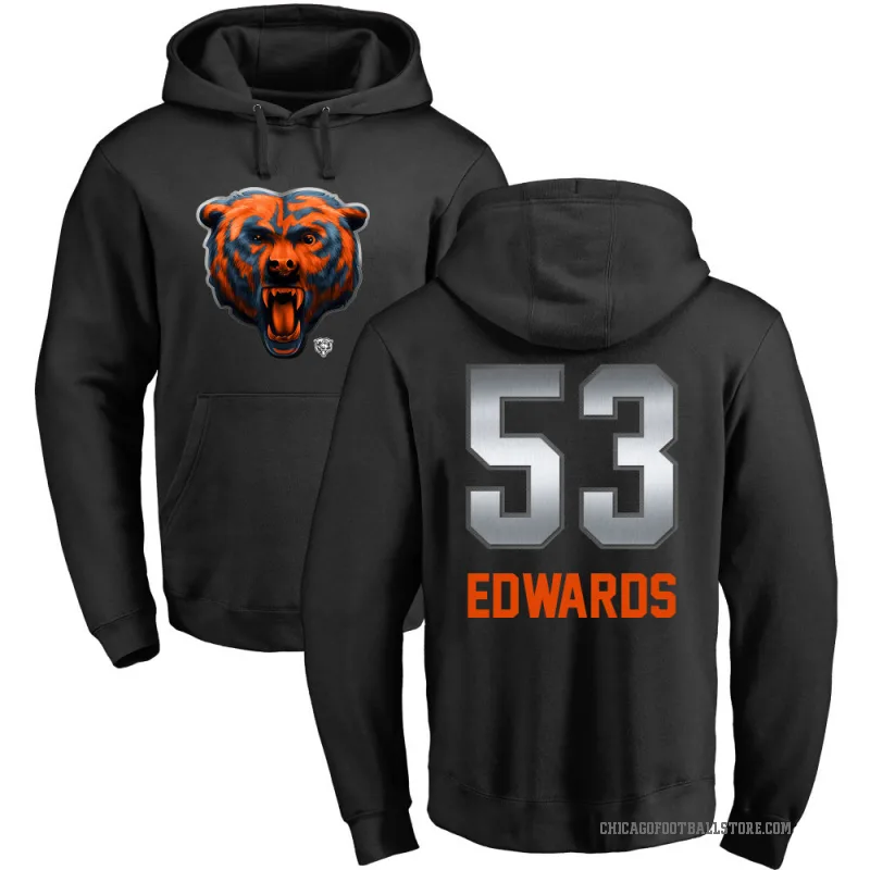 T.J. Edwards Men's Black Chicago Bears Midnight Mascot Pullover Hoodie