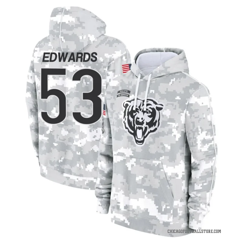 T.J. Edwards Youth Camo Chicago Bears Arctic 2024 Salute to Service Club Fleece Pullover Hoodie