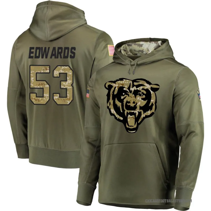 T.J. Edwards Youth Olive Chicago Bears Salute to Service Pullover Hoodie