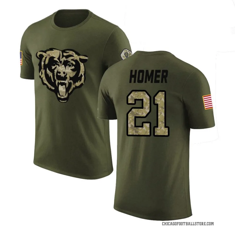 Travis Homer Men's Olive Chicago Bears Salute to Service T-Shirt