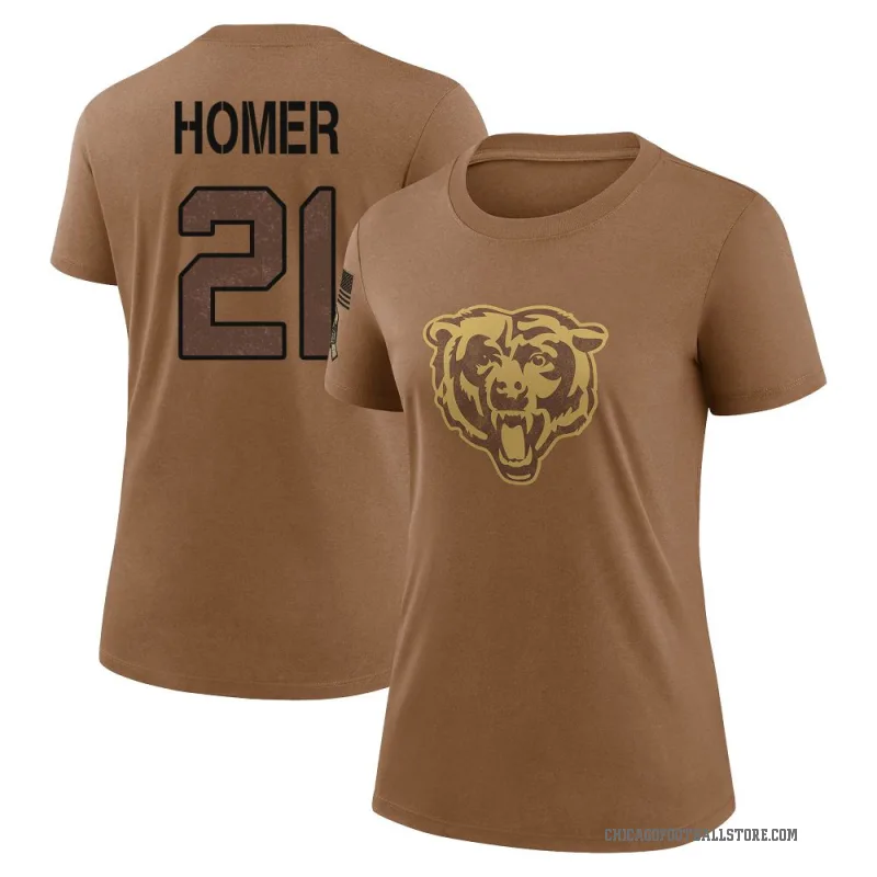 Travis Homer Women's Brown Chicago Bears 2023 Salute To Service Performance T-Shirt