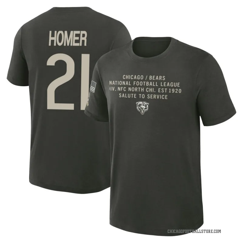 Travis Homer Youth Green Chicago Bears Dark/ 2025 Salute to Service Sideline Slub T-Shirt