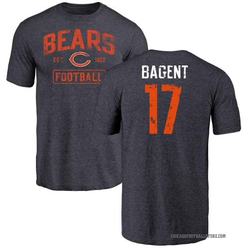 Tyson Bagent Men's Navy Chicago Bears Distressed T-Shirt