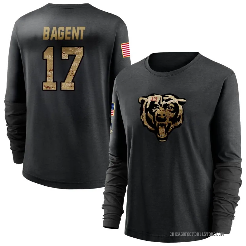 Tyson Bagent Women's Black Chicago Bears 2020 Salute To Service Sideline Performance Long Sleeve T-Shirt